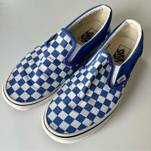 Vans Blue and White Checkered Slip-On